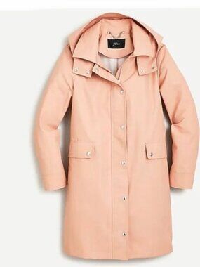 J.Crew Women's Hooded Raincoat - Blush Pink